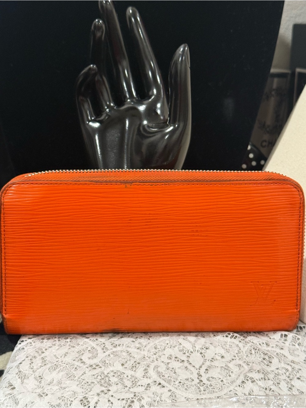 Louis Vuitton Orange Epi Zip-Around Wallet